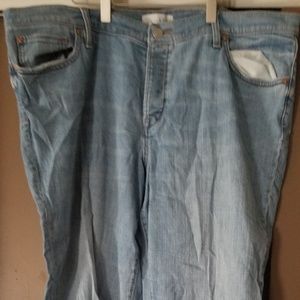 Loft boyfriend frayed hem denim